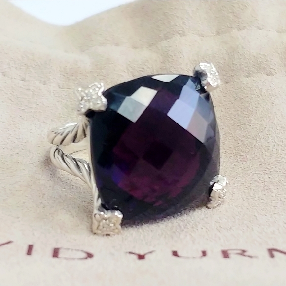 David Yurman Jewelry - David Yurmam 20mm On Point amethyst diamond ring 6